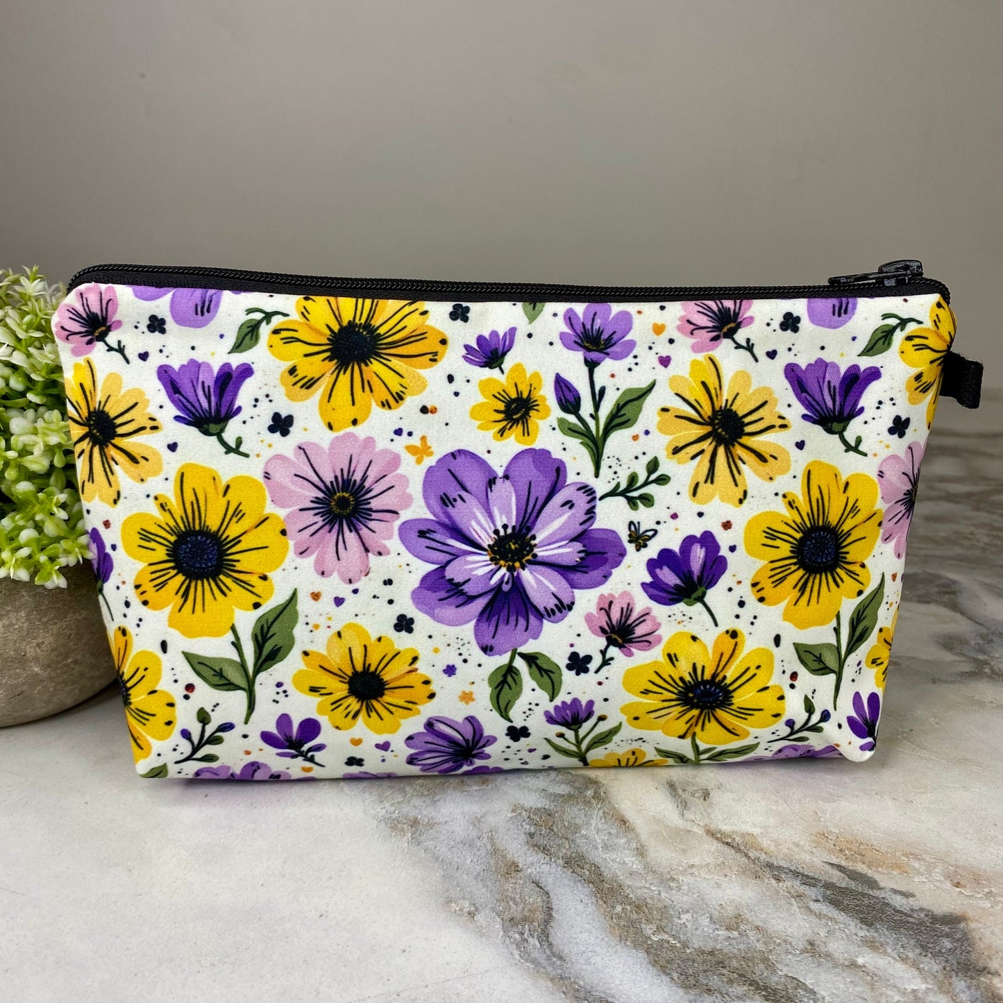 Pouch - Floral Purple Yellow