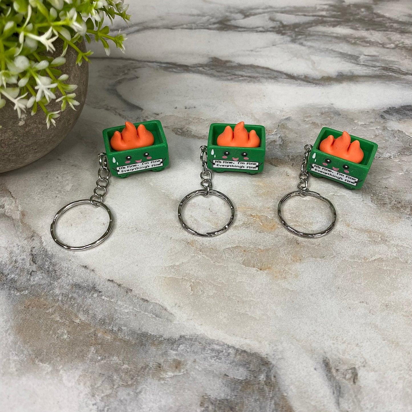 Keychain Figurine - Green Dumpster Fire