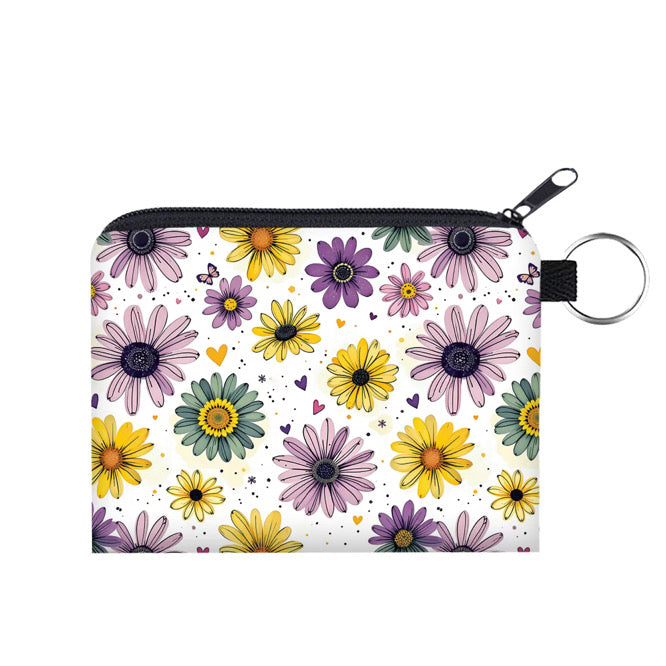 Mini Pouch - Floral Teal Purple Yellow