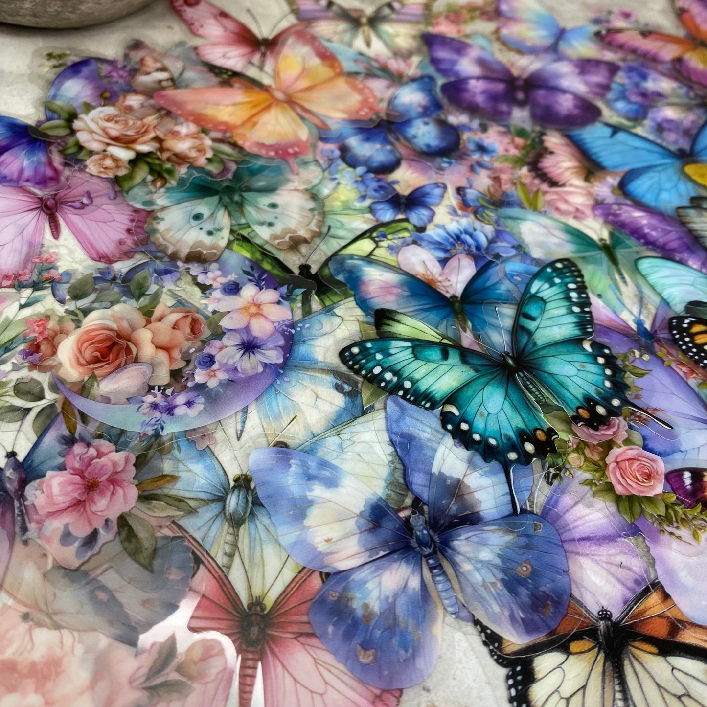 Stickers - Clear Butterfly Floral