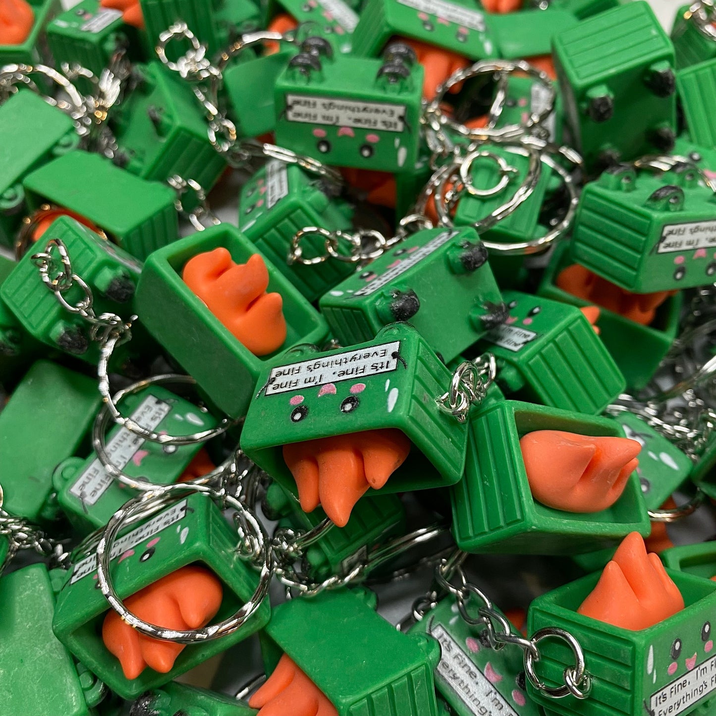 Keychain Figurine - Green Dumpster Fire