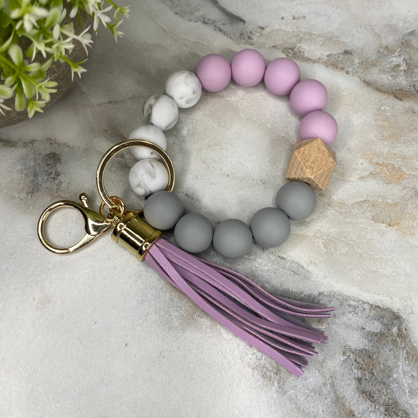 Silicone Bracelet Keychain - Purple