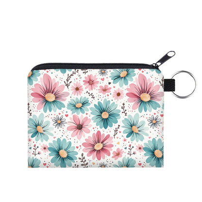 Mini Pouch - Floral Pink Blue Daisy