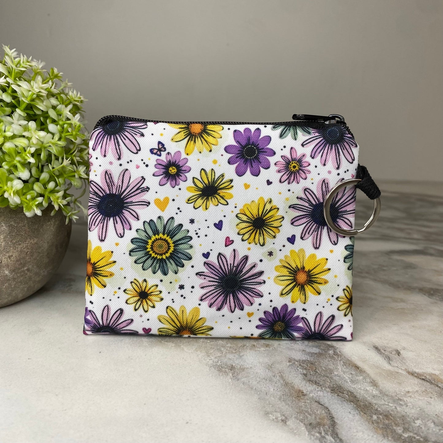 Mini Pouch - Floral Teal Purple Yellow