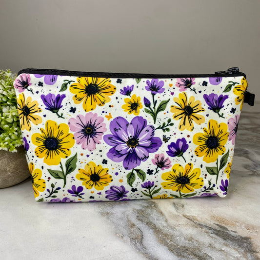 Pouch - Floral Purple Yellow