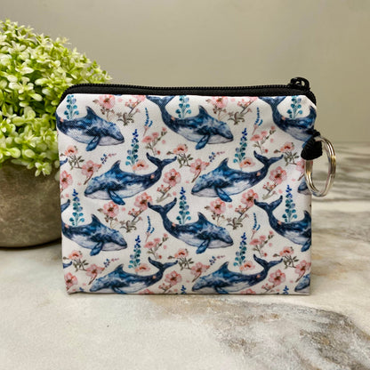 Mini Pouch - Floral Whale