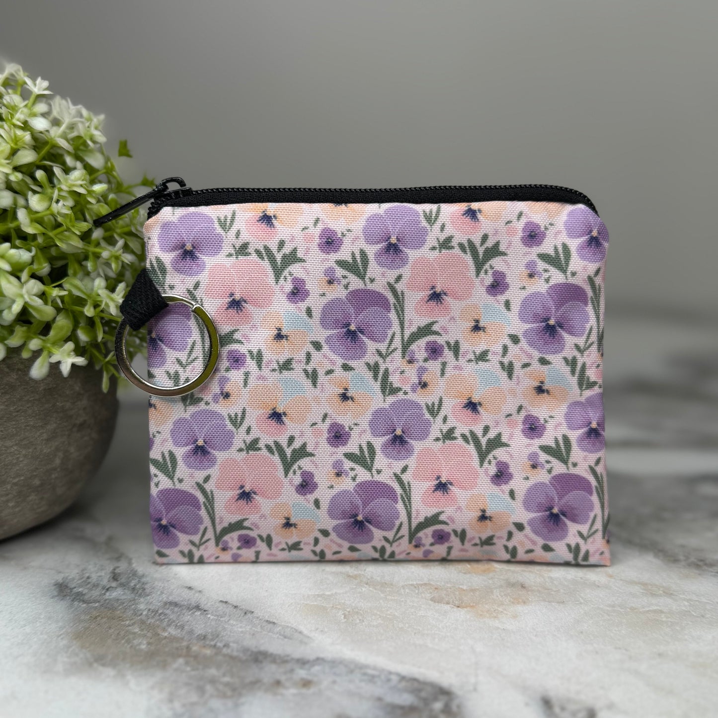 Mini Pouch - Floral Pink Purple Orange