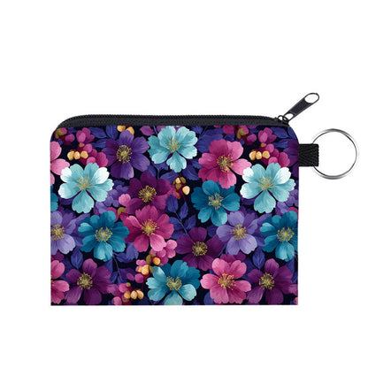 Mini Pouch - Floral Pink Purple Aqua