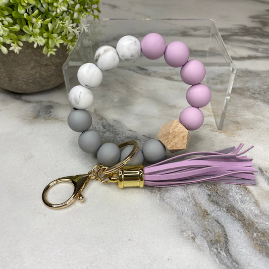 Silicone Bracelet Keychain - Purple