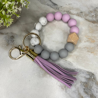 Silicone Bracelet Keychain - Purple