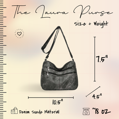 Laura Purse - Denim Suede